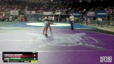 D 3 132 lbs Cons. Round 1 - Christian Edwards, Lake Charles College Prep vs Kade Lounsberry, St. Louis