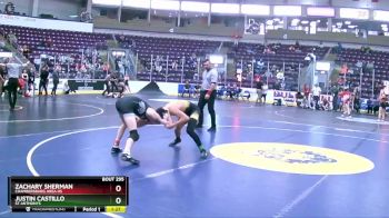 124 lbs Quarterfinal - Justin Castillo, St Anthonys vs Zachary Sherman, Chambersburg Area Hs