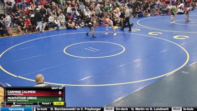 131 lbs Quarterfinal - Carmine Calimeri, Southwestern vs Muntathar Abbas, Niagara Wheatfield