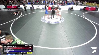 175 lbs Cons. Round 3 - Rylie Doramus, Community Youth Center - Concord Campus Wrestling vs Angel Mejia, California