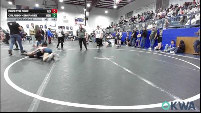58 lbs Consolation - Emersyn Edge, Piedmont vs Orlando Hernandez, ARDMORE TAKEDOWN CLUB