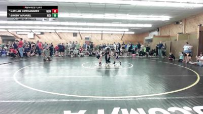 40 lbs Quarterfinal - Nathan Niethammer, Wernersville vs Brody Manuel, Nichols