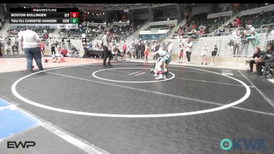 76 lbs Quarterfinal - Boston Bollinger, Tulsa Blue T Panthers vs Tsu-tli Christie-Vangen, Fort Gibson Youth Wrestling