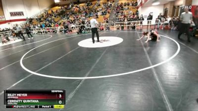 100 lbs Semifinal - Riley Meyer, Kemmerer vs Cerenity Quintana, Worland