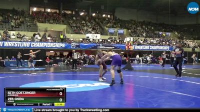 174 lbs Quarterfinal - Seth Goetzinger, Augsburg vs Zeb Gnida, Loras