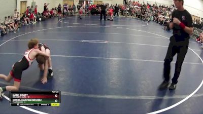 95 lbs Quarterfinals (8 Team) - Cash Bratt, Oklahoma Elite vs Kosta Hatzigeorgiou, Team Rogue