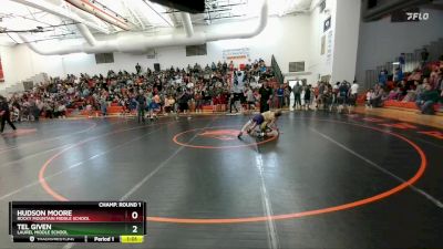 77 lbs Champ. Round 1 - Tel Given, Laurel Middle School vs Hudson Moore, Rocky Mountain Middle School