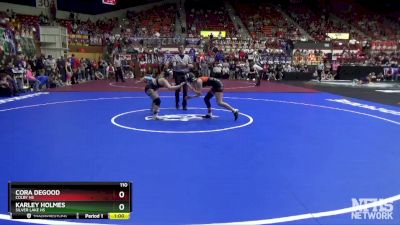 110 lbs Cons. Round 2 - Karley Holmes, Silver Lake HS vs Cora DeGood, Colby HS