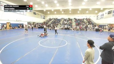 110 lbs Cons. Semi - Ivana Rueda, North Torrance vs Layla Rae Passas, Yucaipa Thunder Wrestling Club