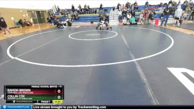 71 lbs Round 2 - Collin Cox, Warden Elite Wrestling vs Ramon Brown, Team Real Life Wrestling