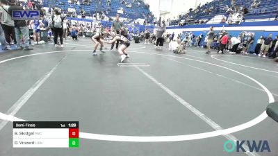 85 lbs Semifinal - Bryce Skidgel, Pawnee Wrestling Club vs Devyn Vincent, Lions Wrestling Academy