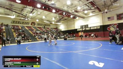 130 lbs Quarterfinal - Vianney Chavez, Victor Valley vs Cambria Dooley, Sultana