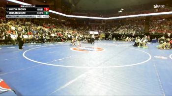 120 Class 3 lbs 1st Place Match - Austin Brown, Hannibal vs Jaxson Shute, Platte County