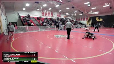 155 lbs Cons. Round 3 - Bertha Romero, Channel Islands vs Cayelee Villasin, Cerritos