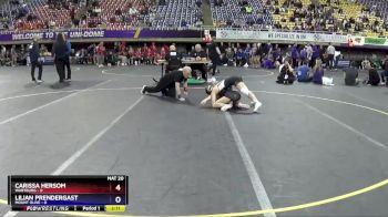 103 lbs 2nd Wrestleback (16 Team) - Lilian Prendergast, Mount Olive vs Carissa Hersom, Wartburg