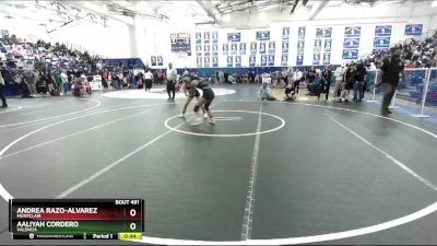 100 lbs Cons. Round 4 - Andrea Razo-Alvarez, Montclair vs Aaliyah Cordero, Valencia