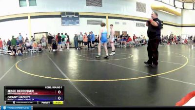 160 lbs Cons. Round 1 - Jesse Derringer, Brownsburg Wrestling Club vs Grant Hadley, River City Wrestling Club