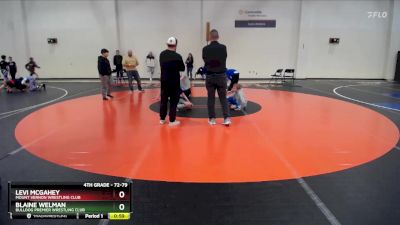 72-79 lbs Quarterfinal - Blaine Welman, Bulldog Premier Wrestling Club vs Levi McGahey, Mount Vernon Wrestling Club