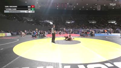 3A Boys 285 lbs Quarterfinal - Kyren Carr, Taft Boys vs Carl Orchard, Corbett Boys