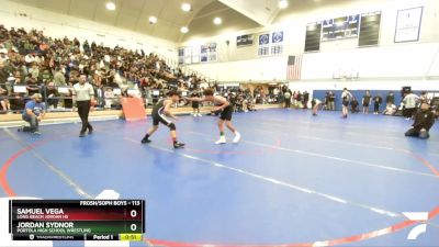 113 lbs Cons. Round 1 - Samuel Vega, LONG BEACH JORDAN HS vs Jordan Sydnor, Portola High School Wrestling