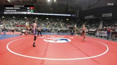 3A-150 lbs Champ. Round 1 - Cash Platts, Lyman vs Bronson Newell, Worland