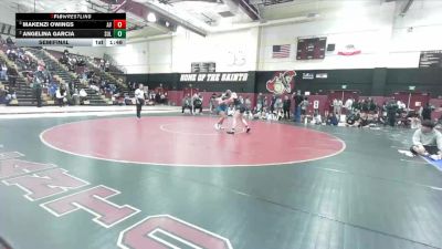 145 lbs Semifinal - Makenzi Owings, Apple Valley vs Angelina Garcia, Sultana