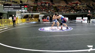 Junior Boys - 190 lbs Champ. Round 1 - Logan Castro, Kerman High School Wrestling vs Antonio Macias-Barajas, World Team Training Center
