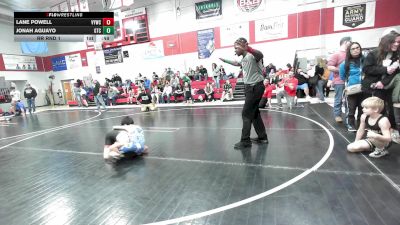 61 lbs Rr Rnd 1 - Lane Powell, Verdigris Youth Wrestling vs Jonah Aguayo, Grove Takedown Club