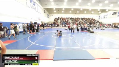 113 lbs Champ. Round 1 - David Trujillo, Youngblood Wrestling Club vs Samuel Vega, LONG BEACH JORDAN HS