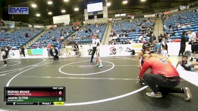 61 lbs Quarterfinal - Roman Brake, Salina Wrestling Club vs Jaxon Suter, Alpha Academy