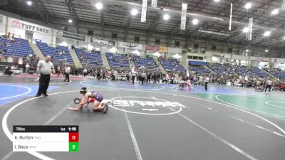 78 lbs Quarterfinal - Kale Burton, Englewood vs Isaiah Baca, NM Bad Boyz