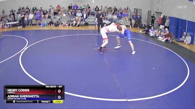 157 lbs Cons. Round 2 - Henry Coiner, Lowell vs Adrian Gherghetta, Douglas Mat Club