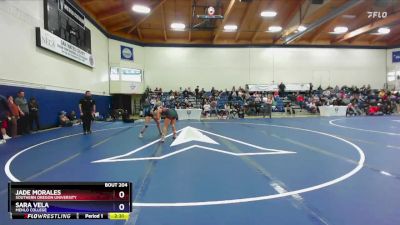 124 lbs Cons. Semi - Jade Morales, Southern Oregon University vs Sara Vela, Menlo College