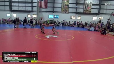 100 lbs Placement (4 Team) - RYKEN FLOYD, NORTH CAROLINA WRESTLING FACTORY - RED vs Mason George, SHENANDOAH VALLEY WRESTLING CLUB