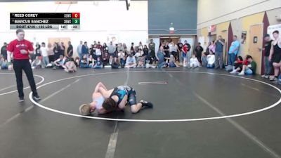 132 lbs Cons. Semis - Marcus Sanchez, 208 Badgers Wrestling Club vs Reed Corey, Sandpoint Legacy Wrestling Club