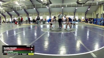 125 lbs Semifinal - Blaine Frazier, Unattached-Indiana vs Nick Babin, University Of Pittsburgh