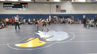 141 lbs Final - Hayden Myers, Wesleyan (CT) vs Kyle Moore, Southern Maine