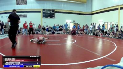 62 lbs Quarterfinal - Jaxon Cox, Rhyno Academy Of Wrestling vs Lincoln Steege, Chesterton Wrestling Club