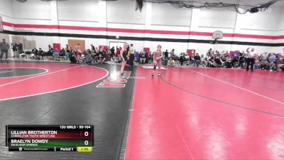 95-104 lbs Round 1 - Lillian Brotherton, Carrollton Youth Wrestling vs Braelyn Dowdy, Excelsior Springs