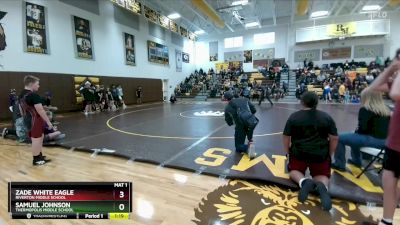 110 lbs Quarterfinal - Samuel Johnson, Thermopolis Middle School vs Zade White Eagle, Riverton Middle School