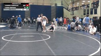 189 lbs 3rd Place - Dominic Sumpolec, Notre Dame Green Pond vs Jaden Simpson, Camden Catholic