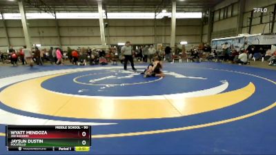 90 lbs Cons. Round 3 - Jaysun Dustin, Pocatello vs Wyatt Mendoza, 208 Badgers