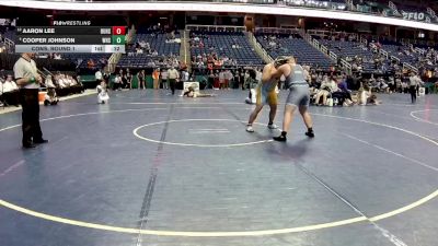 2A 285 lbs Cons. Round 1 - Aaron Lee, Burns High School vs Cooper Johnson, Washington High School