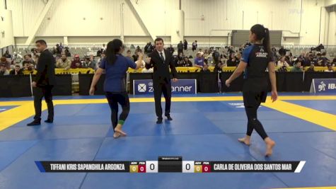 Carla De Oliveira Dos Santos Mar vs Tiffani Kris Sapanghila Argonza 2025 World IBJJF Jiu-Jitsu No-Gi Championship