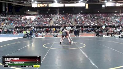 145 lbs Quarterfinal - Chloe Thomas, Post Falls vs Morgan Holdaway, Juab