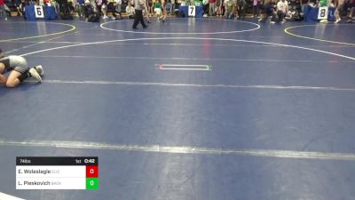 74 lbs Round Of 32 - Ethan Woleslagle, Elizabeth Forward vs Logan Pleskovich, Backbone WC