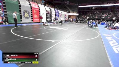 132 Class 1 lbs Cons. Round 1 - Luke Lawson, Palmyra vs Logan Laux, Fatima