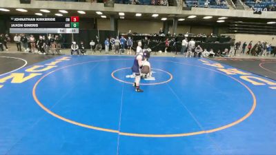 144 lbs Cons. Round 3 - Johnathan Kirkbride, Shelbyville vs Jaxon Gineris, Chicago (Mt. Carmel)
