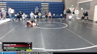 90 lbs Cons. Round 3 - Rex Kalkman, Legacy Wrestling Academy vs Denver Arausa, 208 Badgers