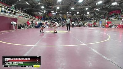 113 lbs Cons. Round 2 - Matteo Cirignano, Evansville Memorial vs Sam Blanco Colmenares, Avon